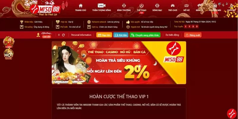 Sảnh Thể Thao trên MISO88 với thế mạnh vượt trội